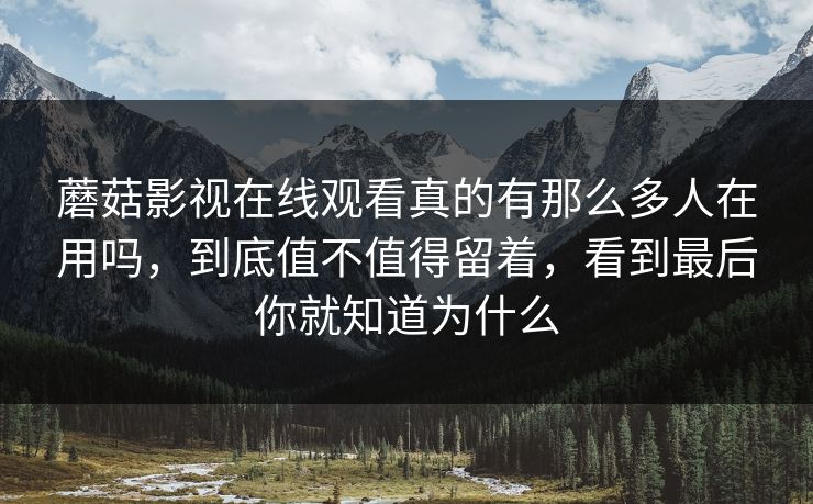 蘑菇影视在线观看真的有那么多人在用吗，到底值不值得留着，看到最后你就知道为什么