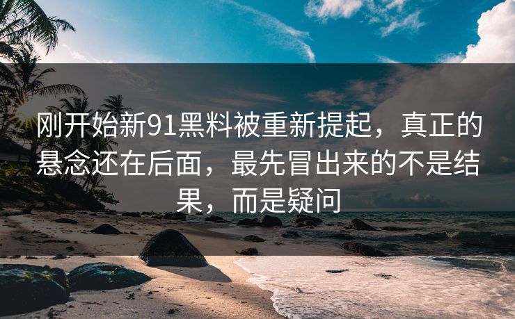 刚开始新91黑料被重新提起，真正的悬念还在后面，最先冒出来的不是结果，而是疑问
