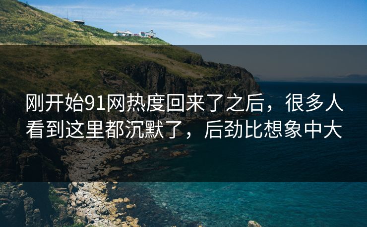 刚开始91网热度回来了之后，很多人看到这里都沉默了，后劲比想象中大