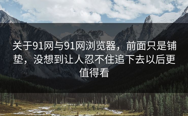 关于91网与91网浏览器，前面只是铺垫，没想到让人忍不住追下去以后更值得看